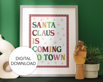 Set de impresiones "Santa Claus llega a la ciudad": Decoración navideña para el hogar (descarga digital)