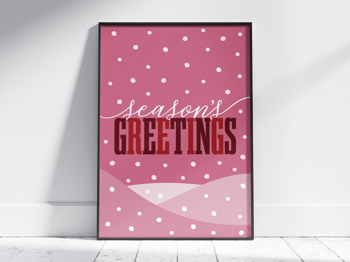 Printable Christmas Wall Art Set Christmas Home Decor Season's