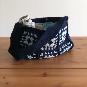 HANDMADE - Blue handmade crochet tote bag - decoration, home, cocooning, gift, beach, vacation
