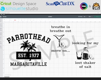 Parrothead Established 1977 Breathe In Out Move On SVG Cut File | Cricut Silhouette