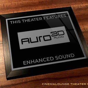 8&quot; x 10&quot; Framed Home Theater Cinema Sign - Ready To Hang & Tabletop Option - Free Shipping - Auro 3D