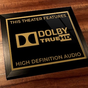 8&quot; x 10&quot; Framed Home Theater Cinema Sign - Ready To Hang & Tabletop Option - Free Shipping - Dolby TrueHD (Original Logo)