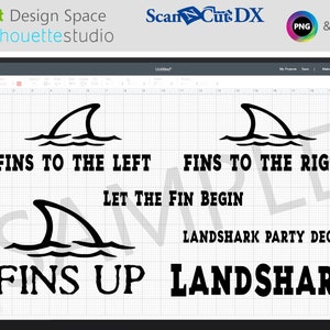 Landshark Fins Up Links Rechts SVG Cut File | Cricut Silhouet