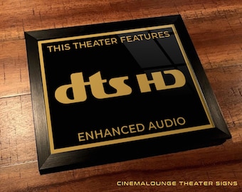 8" x 10" Framed Home Theater Cinema Sign - Ready To Hang & Tabletop Option - Free Shipping - DTS HD Enhanced Audio