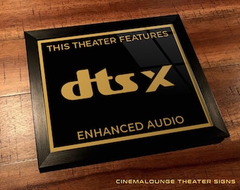 8" x 10" Framed Home Theater Cinema Sign - Ready To Hang & Tabletop Option - Free Shipping - DTS X Enhanced Audio