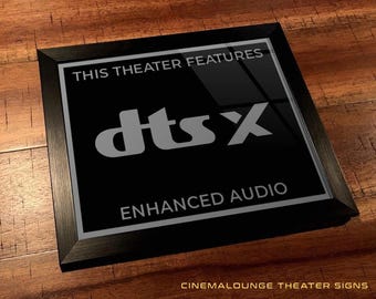 8" x 10" Framed Home Theater Cinema Sign - Ready To Hang & Tabletop Option - Free Shipping - DTS X Enhanced Audio