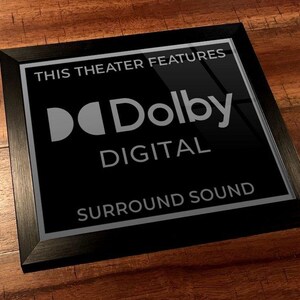 8&quot; x 10&quot; Framed Home Theater Cinema Sign - Ready To Hang & Tabletop Option - Free Shipping - Dolby Digital (New Logo)