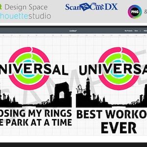 Fitness Plus aquí para cerrar mis anillos Universal Studios SVG Cut File / Cricut Silhouette