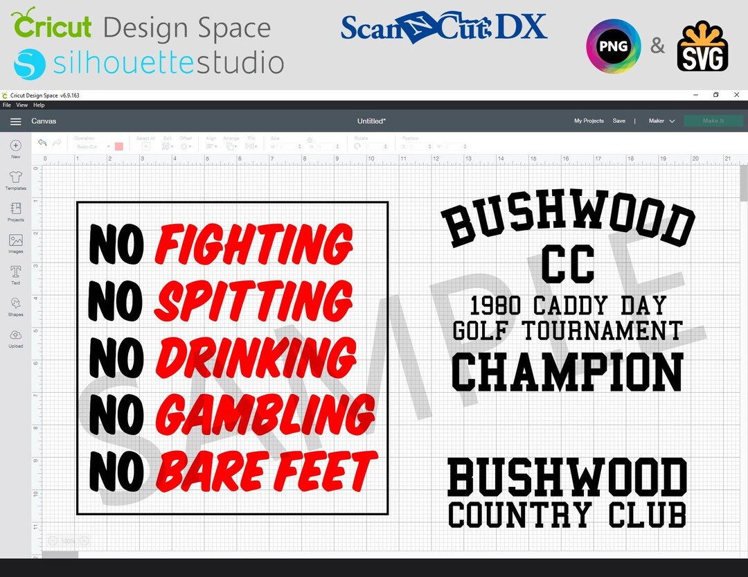 BUSHWOOD COUNTRY CLUB CADDYSHACK Stickers 2 PACK HUGE 6x6