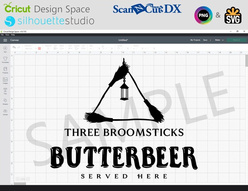 Three Broomsticks SVG Cut File Cricut Silhouette - Etsy