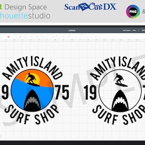 Arquivo de corte SVG da Amity Island Surf Shop 1975 | Silhueta Cricut