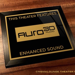8&quot; x 10&quot; Framed Home Theater Cinema Sign - Ready To Hang & Tabletop Option - Free Shipping - Auro 3D