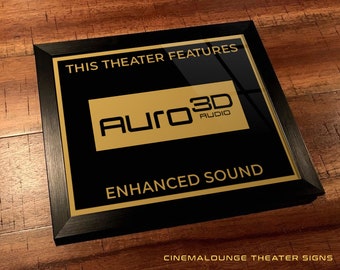 8" x 10" Framed Home Theater Cinema Sign - Ready To Hang & Tabletop Option - Free Shipping - Auro 3D