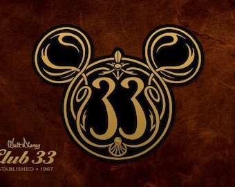 Walt Disney World Disneyland Club 33 Mickey Ears Wall Hanging Entrance Plaque