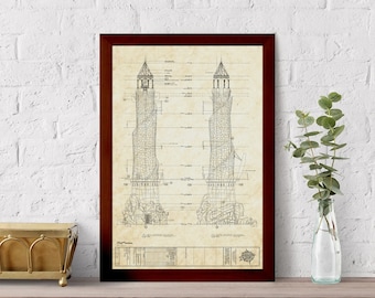 Impresión del faro de Pharos de Universal Islands of Adventure IOA, 17" x 11". Envío gratuito a través de USPS de primera clase.