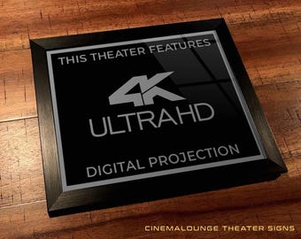 8" x 10" Framed Home Theater Cinema Sign - Ready To Hang & Tabletop Option - Free Shipping - 4K Ultra HD