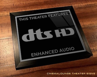 8" x 10" Framed Home Theater Cinema Sign - Ready To Hang & Tabletop Option - Free Shipping - DTS HD Enhanced Audio