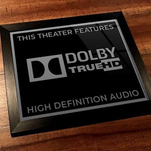8&quot; x 10&quot; Framed Home Theater Cinema Sign - Ready To Hang & Tabletop Option - Free Shipping - Dolby TrueHD (Original Logo)