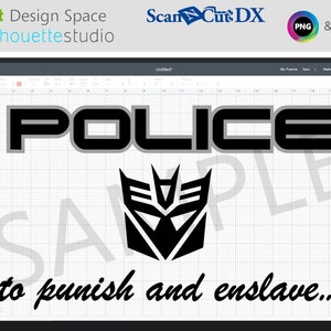 Transformers Punish and Enslave Decpticon Barricade SVG Cut File | Cricut Silhouette