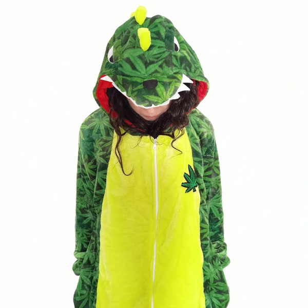 Stoner Dino Adult Unisex Animal Onesie Pajama