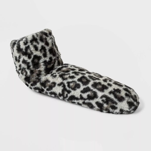 Ultra soft Leopard print slipper booties