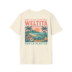 Weltita Por La Playita T-Shirt, Puerto Rico Beach Sunset Roadtrip Shirt, DTMF Inspired Concert Merch, Turisteando por Puerto Rico image 6