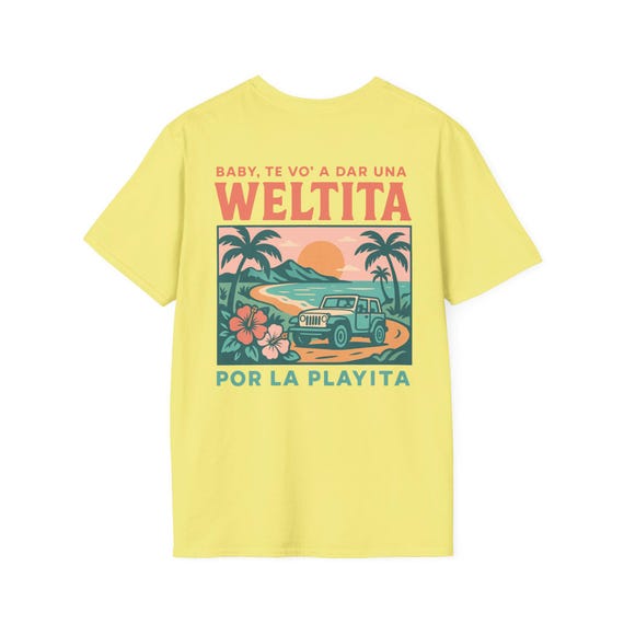 Weltita Por La Playita T-Shirt, Puerto Rico Beach Sunset Roadtrip Shirt, DTMF Inspired Concert Merch, Turisteando por Puerto Rico