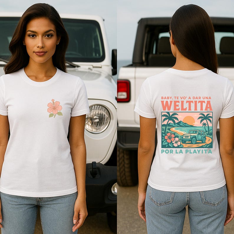 Weltita Por La Playita T-Shirt, Puerto Rico Beach Sunset Roadtrip Shirt, DTMF Inspired Concert Merch, Turisteando por Puerto Rico image 4