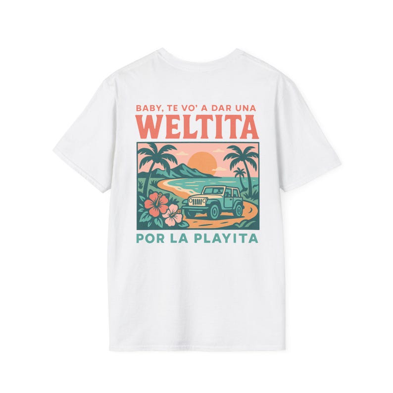 Weltita Por La Playita T-Shirt, Puerto Rico Beach Sunset Roadtrip Shirt, DTMF Inspired Concert Merch, Turisteando por Puerto Rico image 8