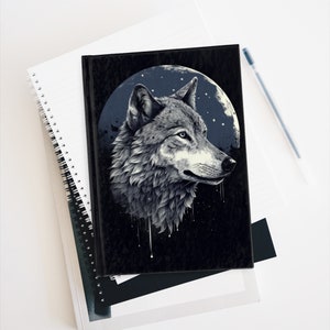 The Night's Wolf Personal Journal - Ruled Line - birthday gift for him, gift for her, mothers fathers day, diary, SPOKE CUSTOM Products