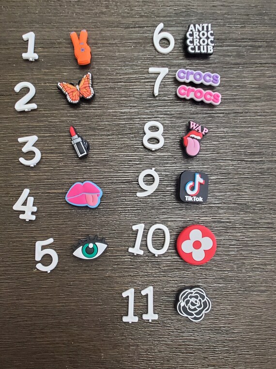 Girly croc charms jibbitz anti croc croc croc words wap cute croc charms trending croc charms