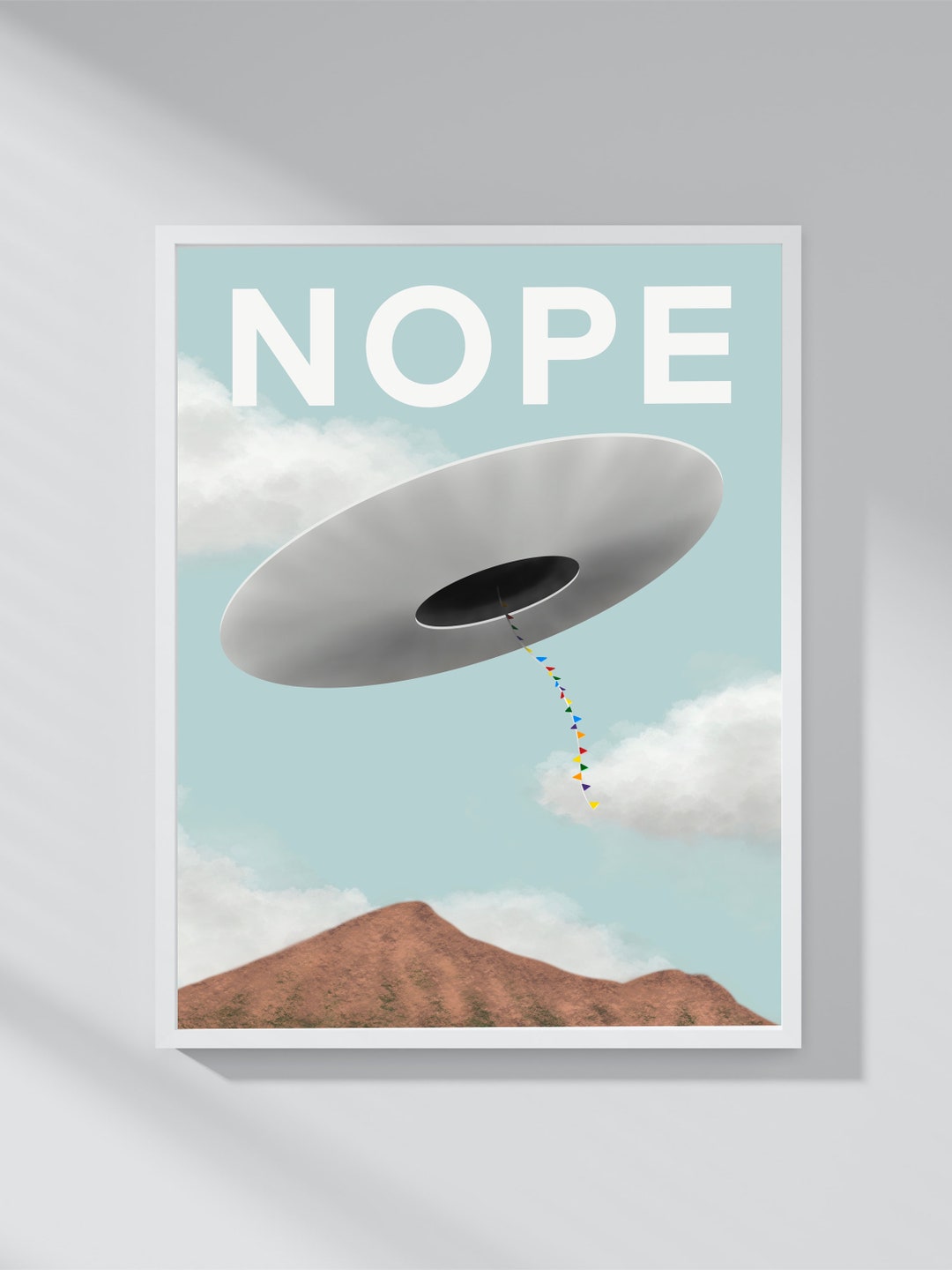 Fan Made NOPE Movie Poster, Film Poster, Black and Gray, Jordan Peele