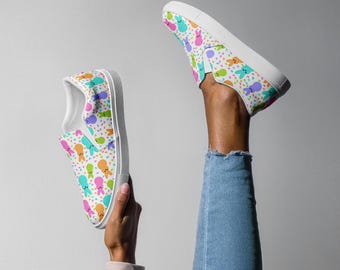 Easter Bunny Canvas Slip-On Shoes: Women's Spring Footwear
