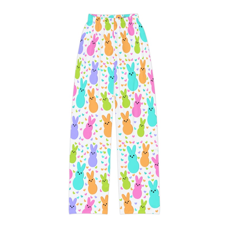 Easter Peeps Pj pants, Kids Pajama Pants, Easter pjs, Easter, Peeps pjs, festive pjs, for her, colorful, bunnies, pajama pants