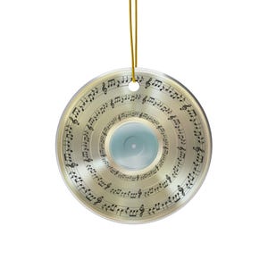 Christmas Music Ornament, Platinum Gold Record, Music Notes, Holiday Tree Decoration, Festive Christmas Ornament, Musical Gift, Music Lovers