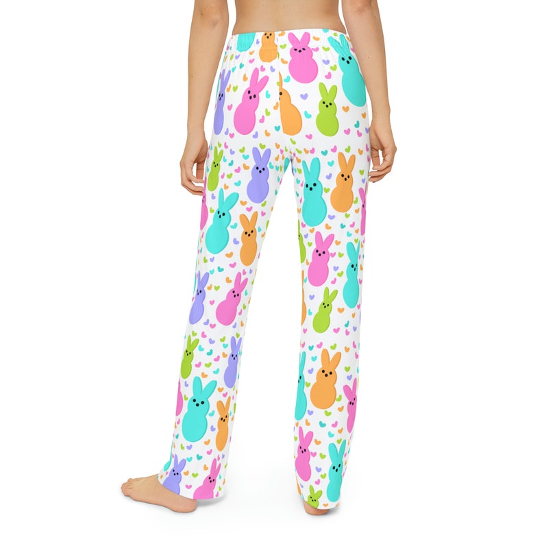 Easter themed Pj pants, Kids Pajama Pants, Easter pjs, Easter, pjs, festive pjs, for her, colorful, bunnies, pajama pants, colorful bunnies image 4