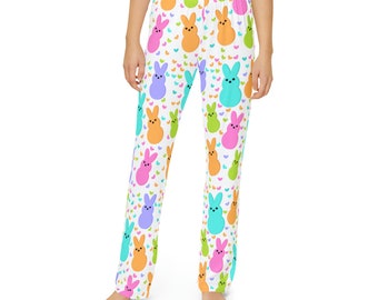 Easter themed Pj pants, Kids Pajama Pants, Easter pjs, Easter, pjs, festive pjs, for her, colorful, bunnies, pajama pants, colorful bunnies