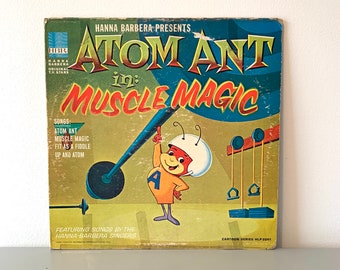 Vintage 1966 Hanna Barbera presents Atom Ant, Children’s Cartoon Superhero Exercise Album