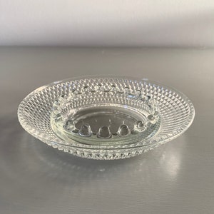 Vintage Diamond Point Glass Ashtray/Candle Holder/Smudge Stick Dish