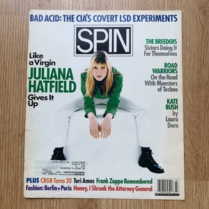 Vintage 1994 Spin Magazine Cover featuring Juliana Hatfield...Cover Only image 1