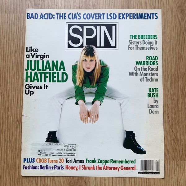 Vintage 1994 Spin Magazine Cover featuring Juliana Hatfield...Cover Only