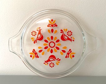 Vintage Pyrex Friendship Casserole Lid, 475-C