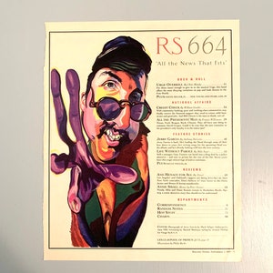 Vintage 1993 Rolling Stone Magazine Contents Page, Cool Les Claypool Illustration, Primus