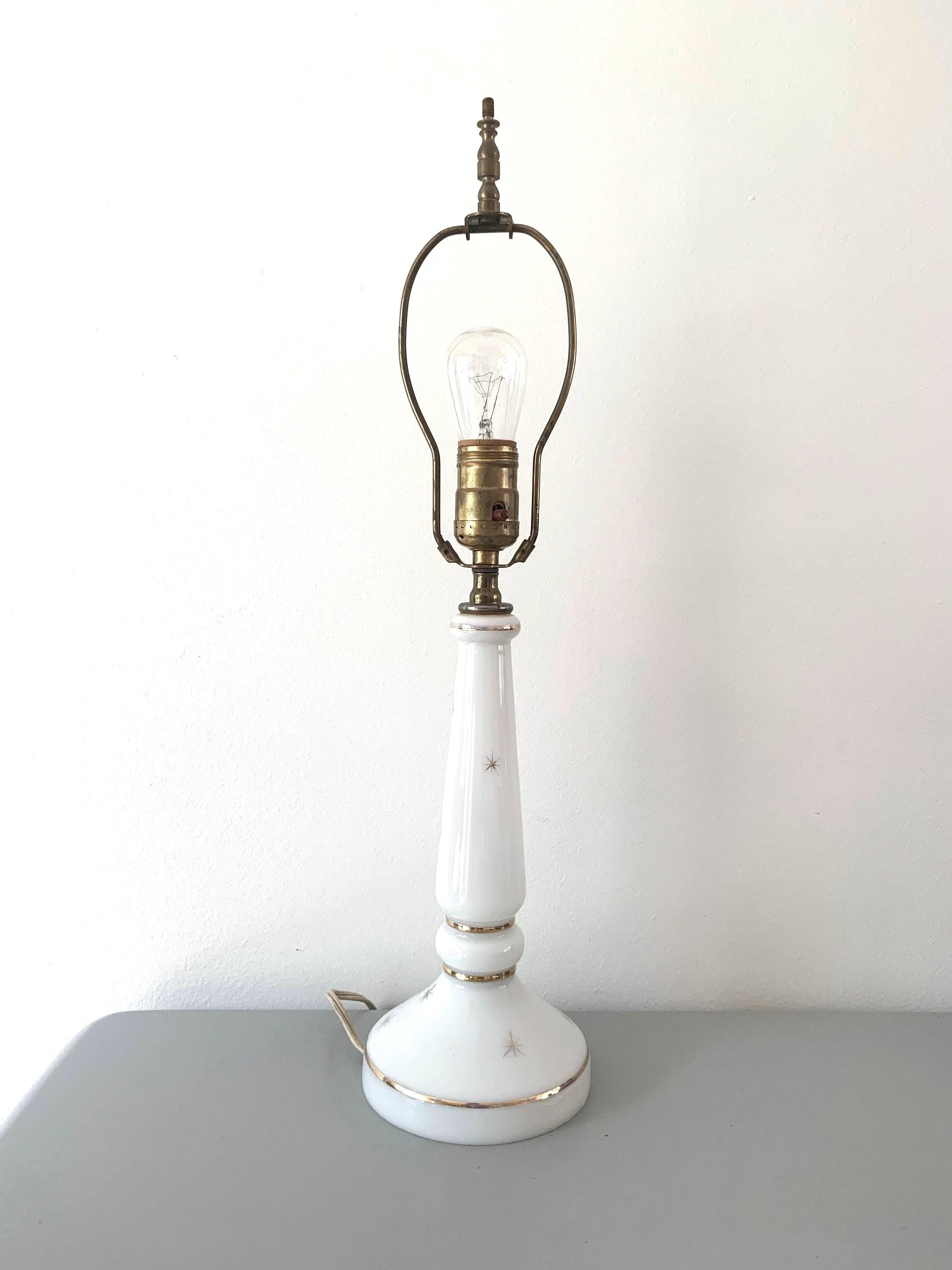 Vintage Mid-Century Milk Glass Lamp, Atomic Age - Etsy 日本