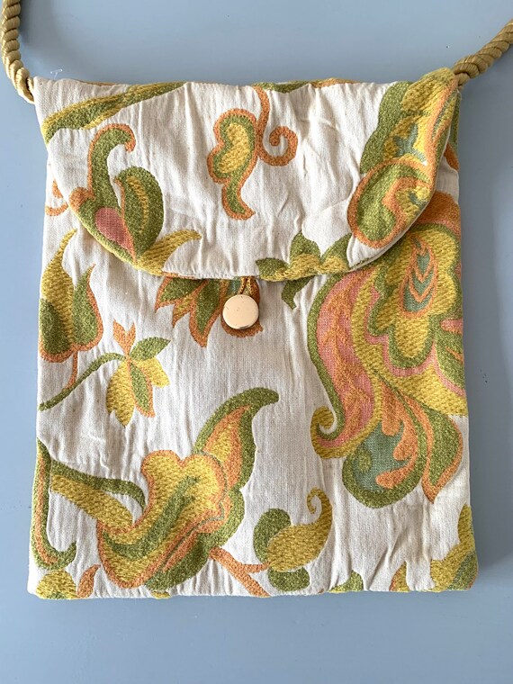 Vintage 70’s Bohemian Tapestry Shoulder Bag/Purse… - image 2