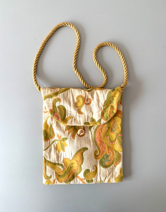 Vintage 70’s Bohemian Tapestry Shoulder Bag/Purse… - image 1