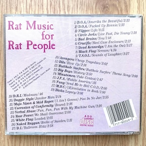 Rare Vintage Punk Music Compilation CD, “Rat Music for Rat People Vol.1,2&3”, Used, 80’s