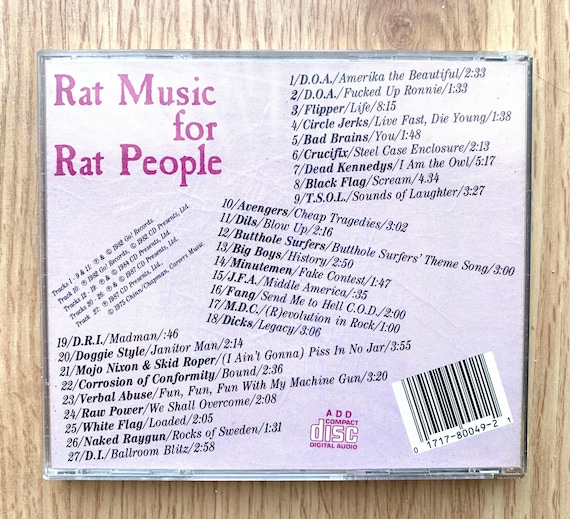 Rare 'Rat Music for Rat People' Punk Compilation CD - Vol. 1, 2 & 3