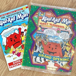 Vintage Kool-Aid Man Comic Book Lot: 1987 & Sealed 1988 Wacky Pack Promo