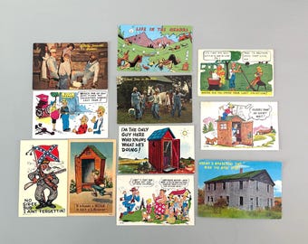 11 cartes postales vintage de style hillbilly, années 1940-1960, style rustique américain